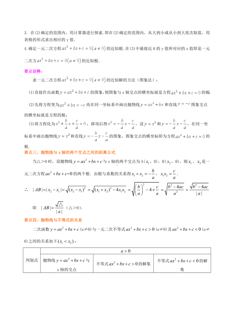 苏教版九年级下册数学[用函数观点看一元二次方程—知识点整理及重点题型梳理](提高).doc_第3页