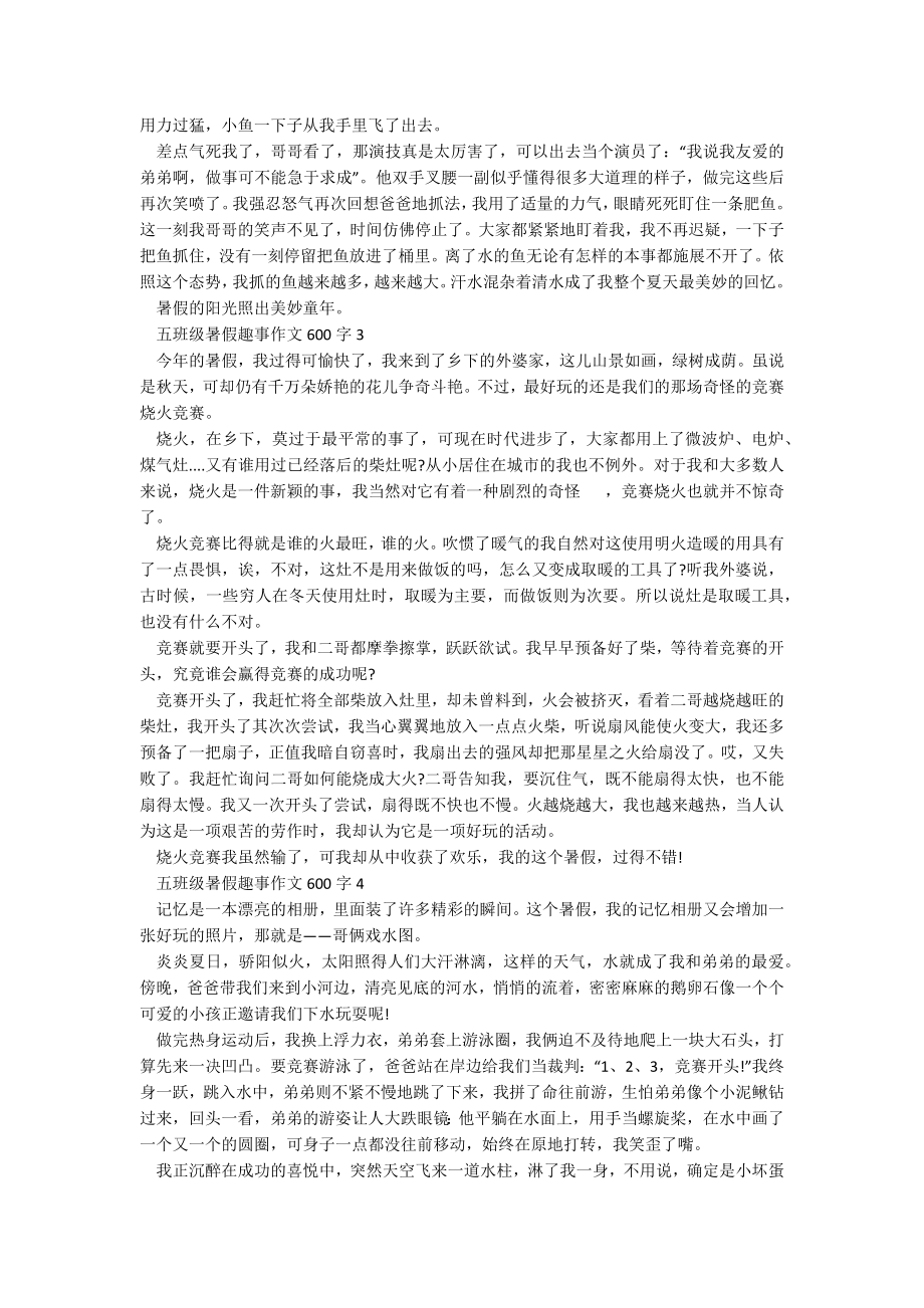 五年级暑假趣事作文600字7篇.docx_第2页