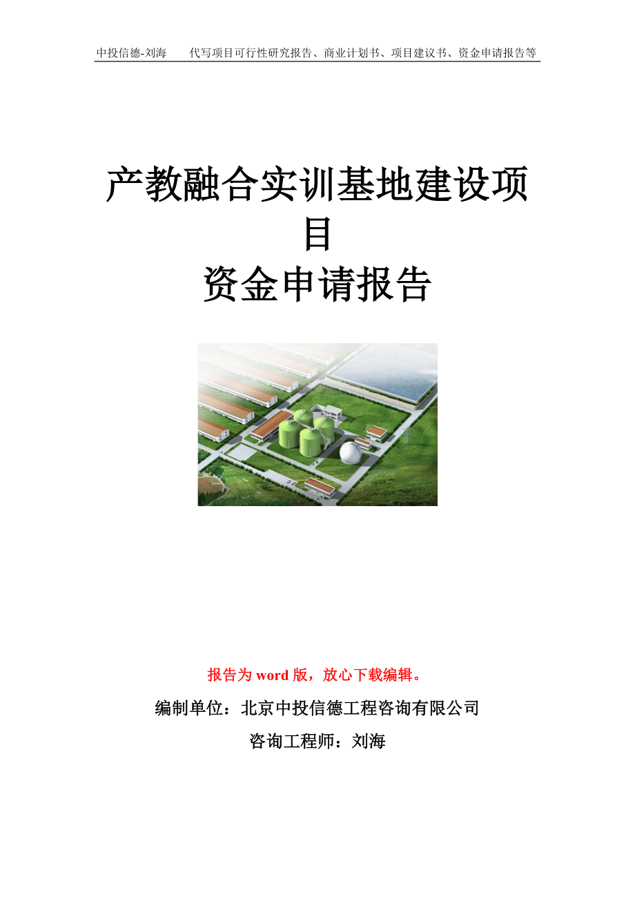 产教融合实训基地建设项目资金申请报告模板.doc_第1页