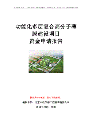 功能化多层复合高分子薄膜建设项目资金申请报告模板.doc