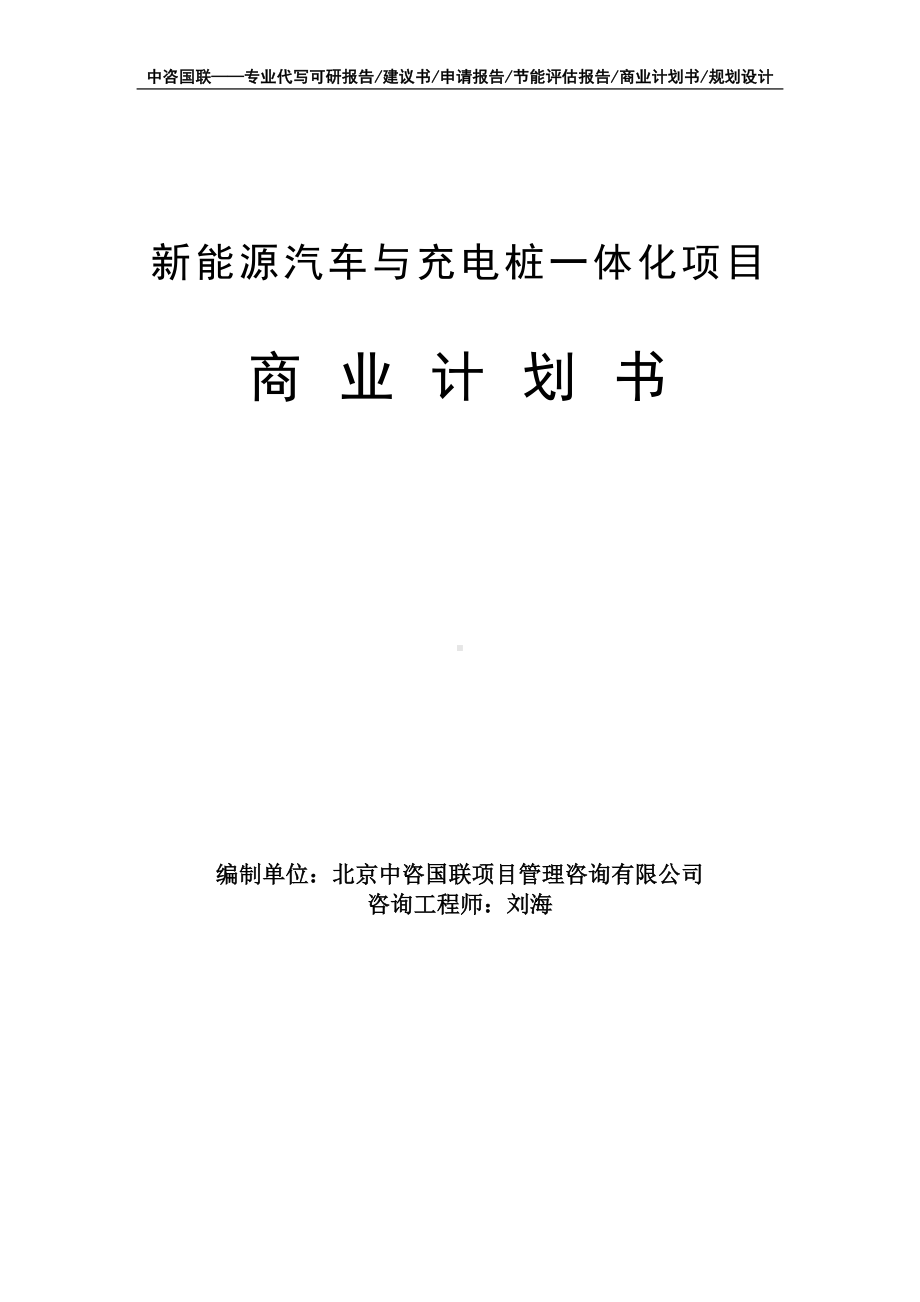 新能源汽车与充电桩一体化项目商业计划书写作模板-融资招商.doc_第1页