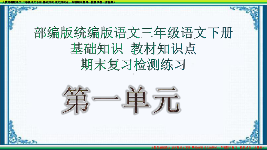 部编版三年级语文下册单元知识期末复习练习检测(含答案)课件.pptx_第1页