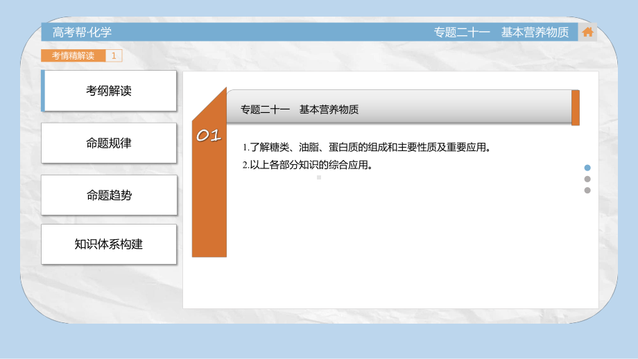 高考化学复习课件：专题21-基本营养物质.pptx_第3页