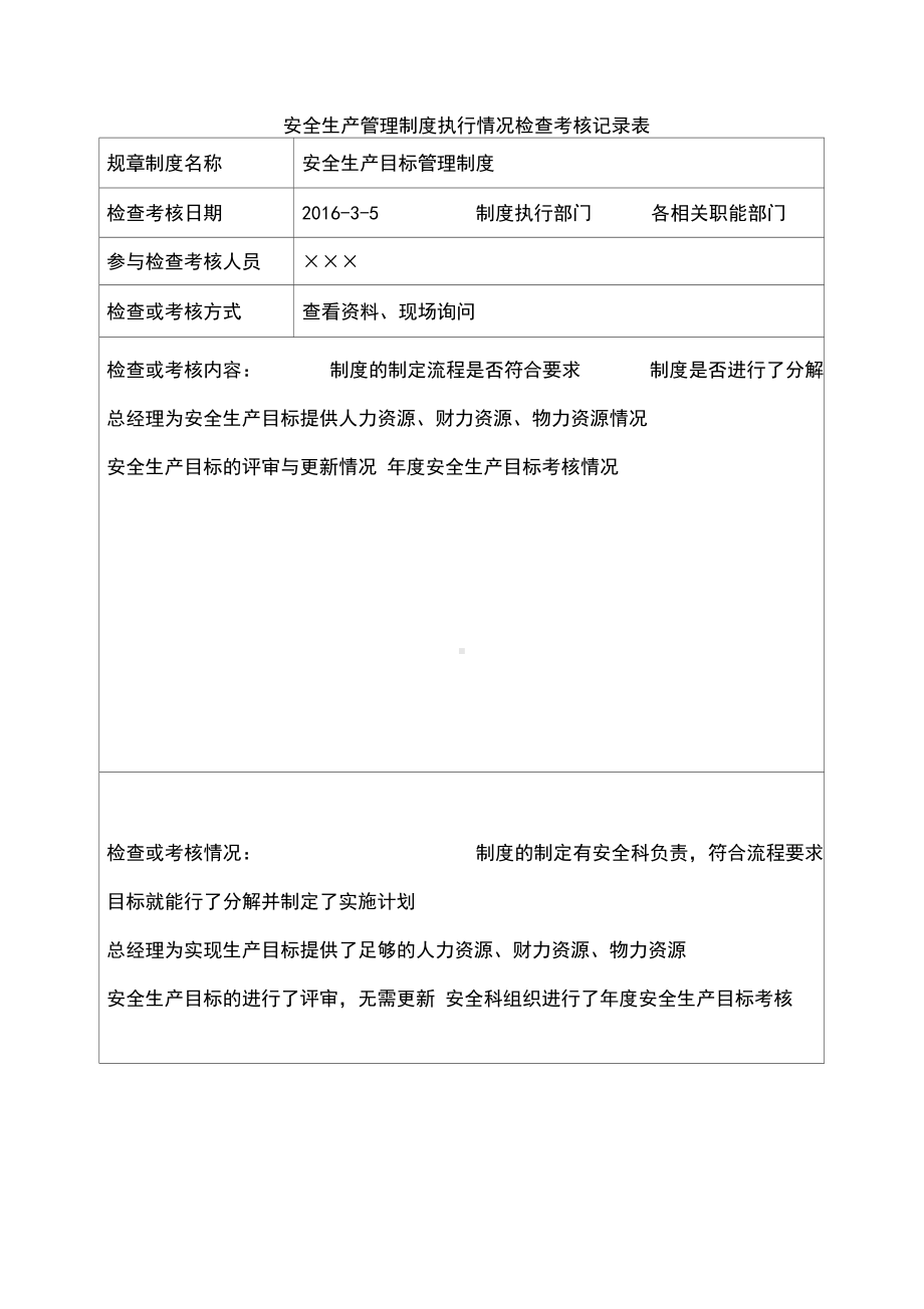 安全生产管理制度执行情况检查考核记录表(参考)(DOC 22页).docx_第1页