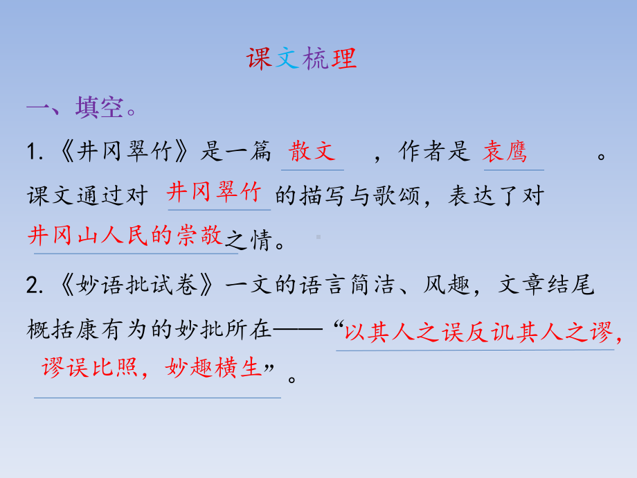 小学语文长春版六年级下册归类复习课件之课文梳理.pptx_第1页