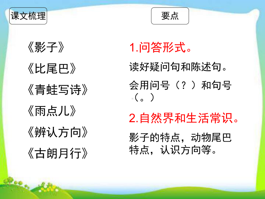 部编版人教版一年级语文上册部编教材一上总复习第六单元-课件2.ppt_第2页