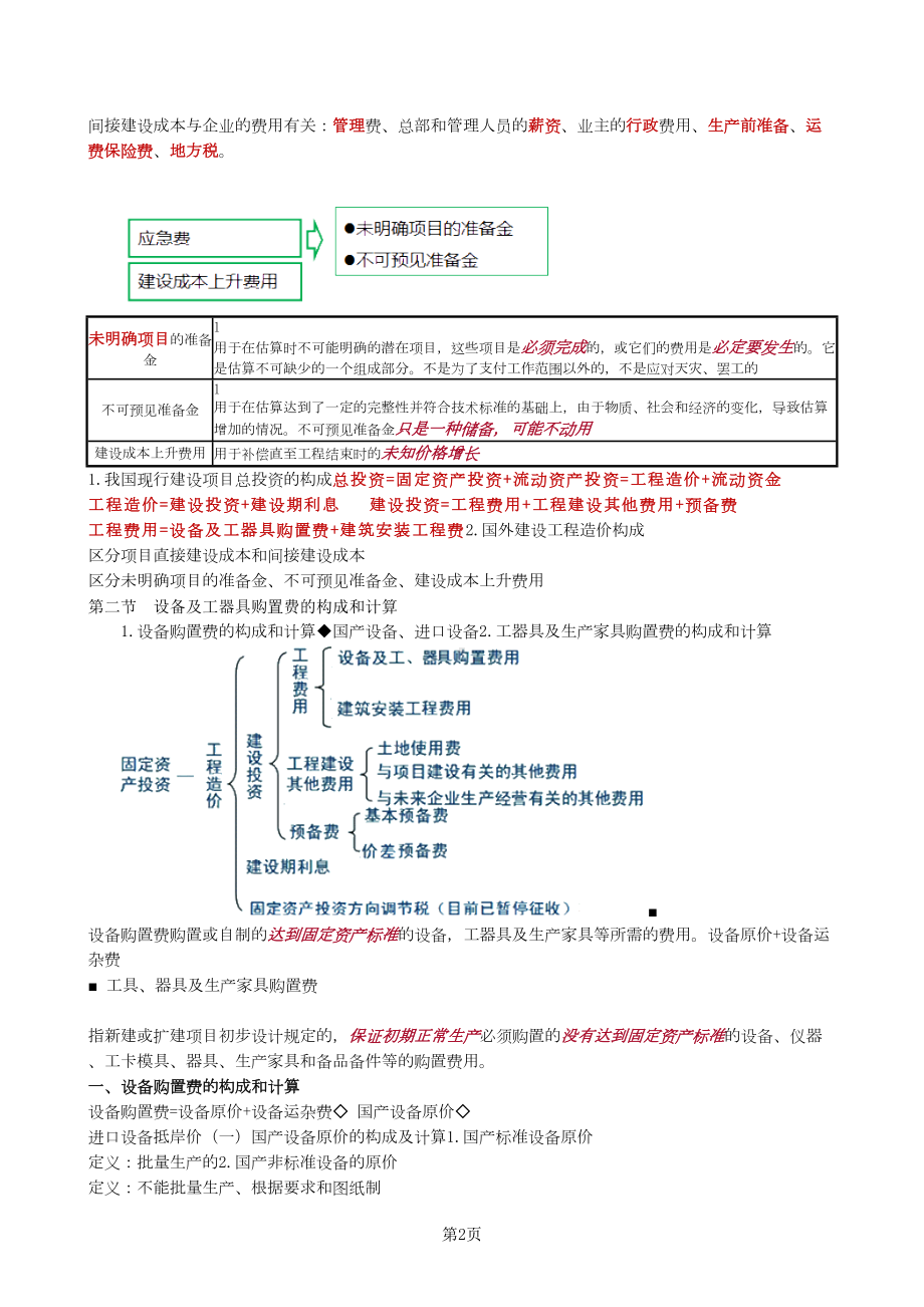 备考造价工程师-建设工程计价-个人学习笔记汇编(DOC 78页).doc_第2页