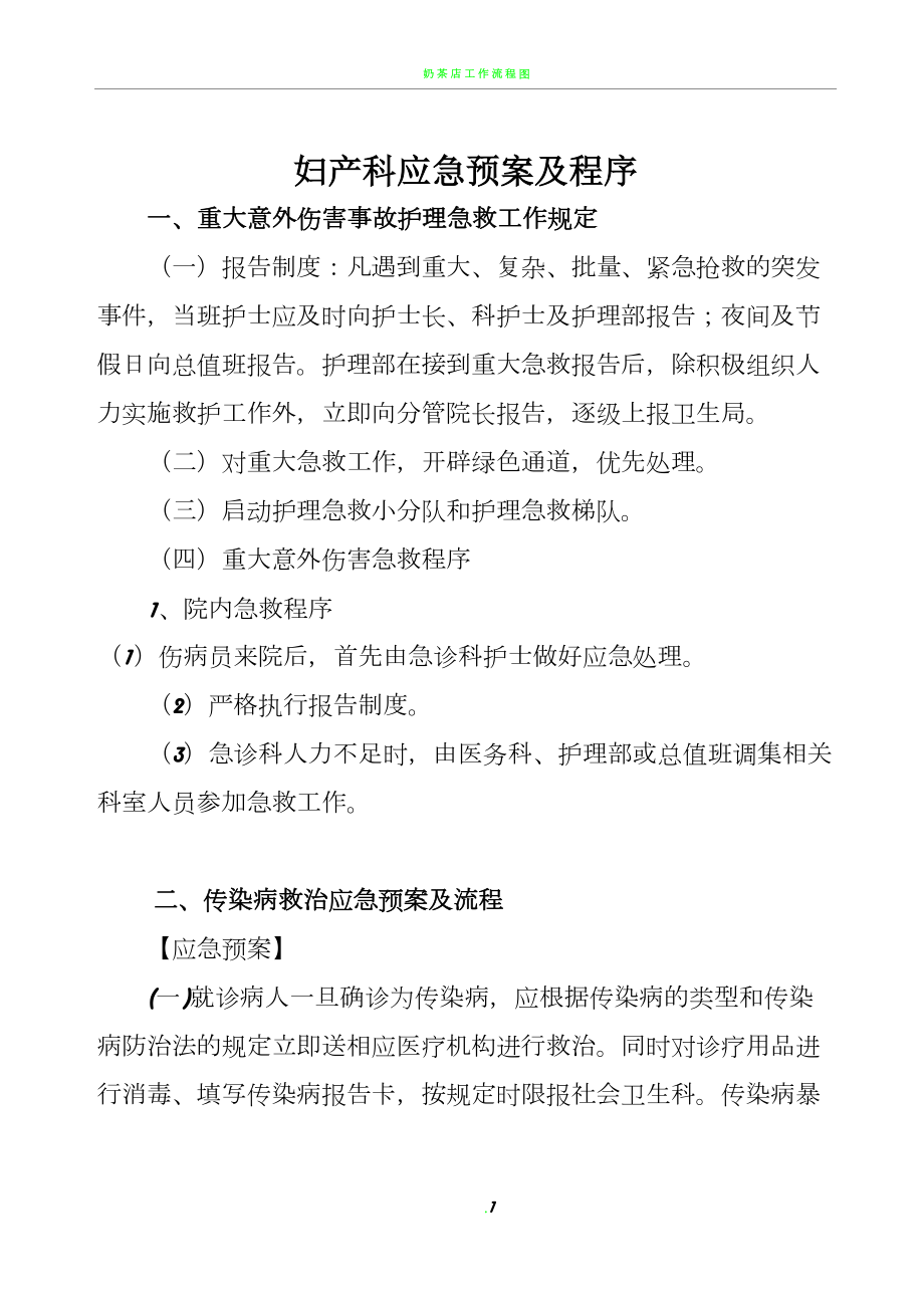 妇产科各种应急预案与流程(DOC 24页).doc_第1页