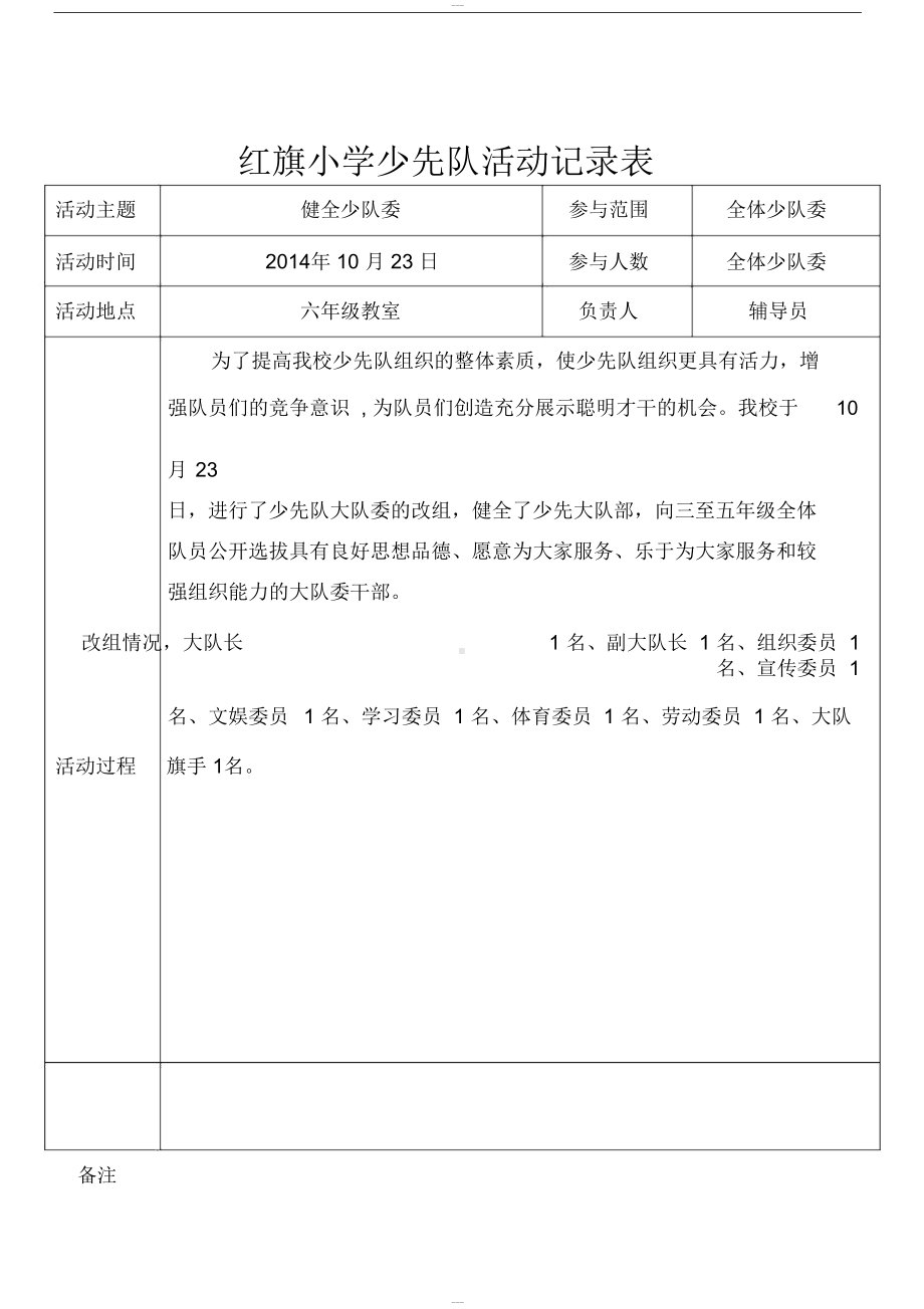 小学少先队活动记录表(DOC 12页).docx_第2页