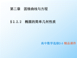 高中数学选修2-1优质课件1：222-椭圆的简单几何性质.pptx