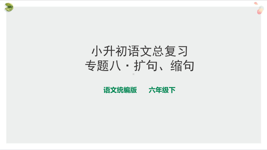 小升初语文总复习专题八-扩句、缩句、仿写课件·2020统编人教版.ppt_第2页