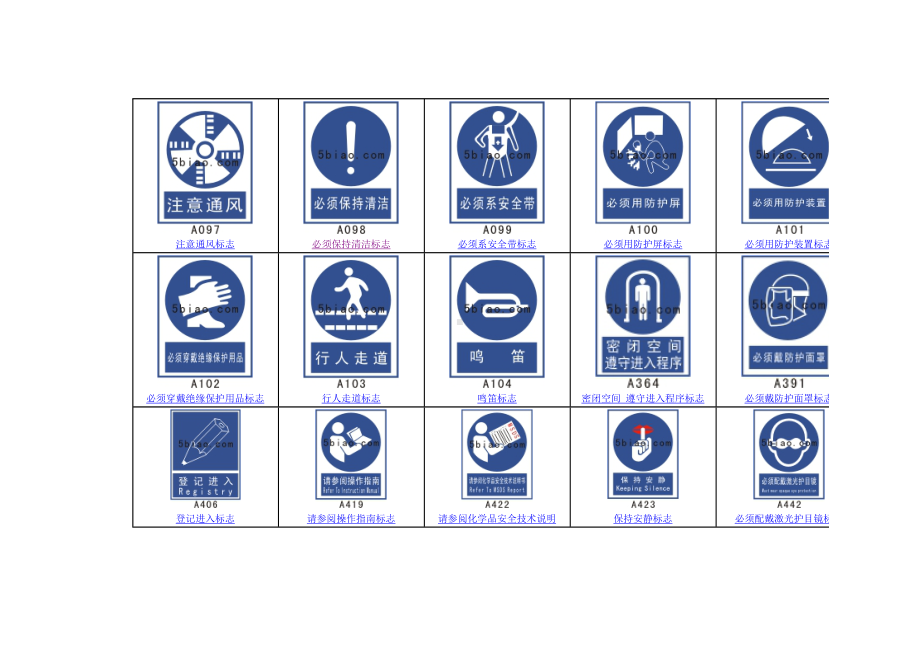 安全常用标志指令标志参考模板范本.doc_第2页
