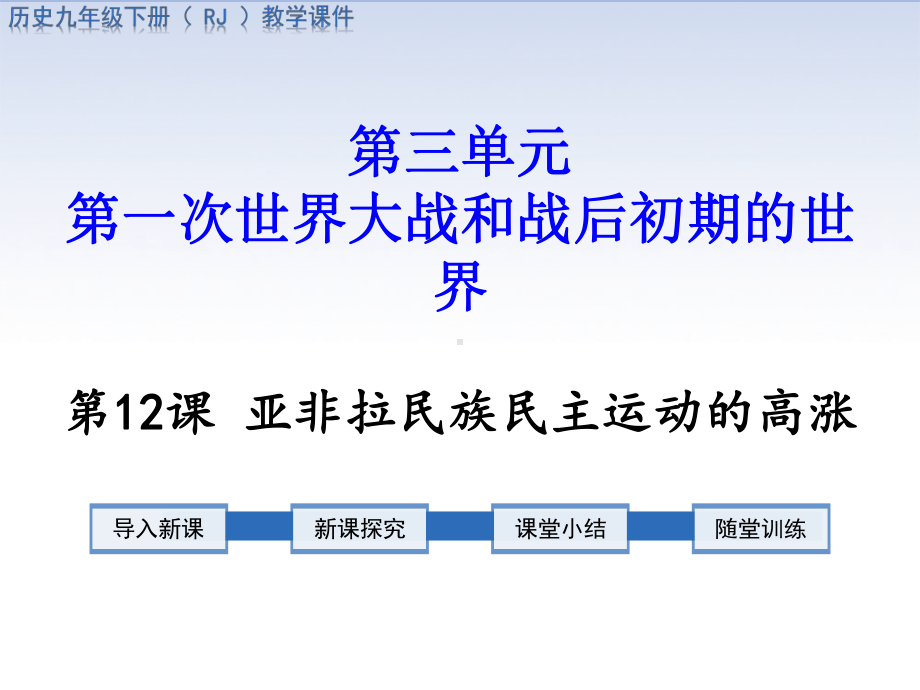 部编版九年级历史下册课件第12课-亚非拉民族民主运动的高涨.ppt_第1页