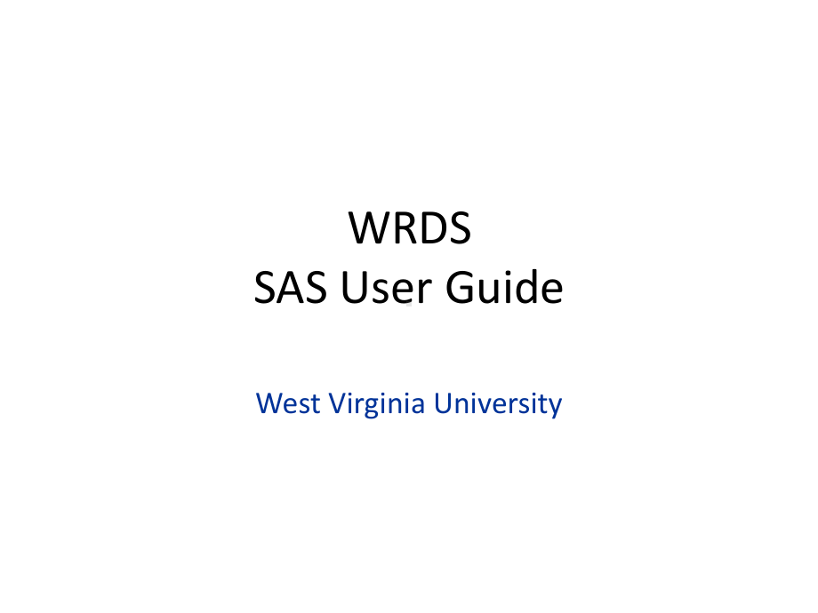 WRDS SAS.ppt_第1页