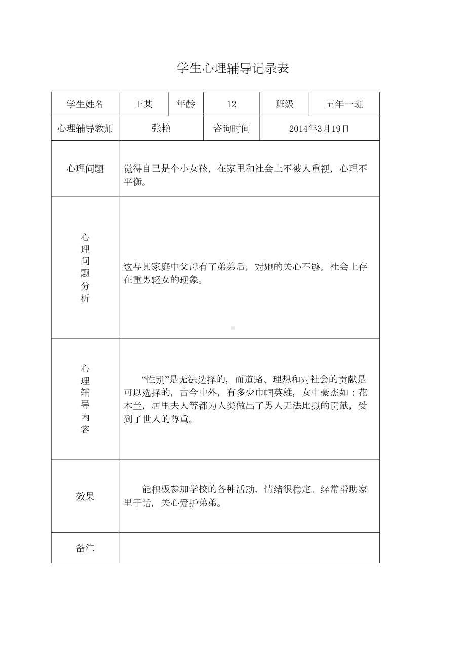 小学心理咨询记录表20篇(DOC 21页).doc_第3页