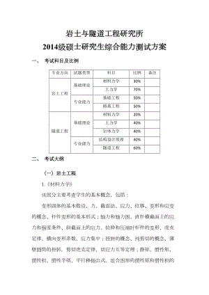 岩隧所研究生综合测试方案设计(学生)(DOC 11页).doc