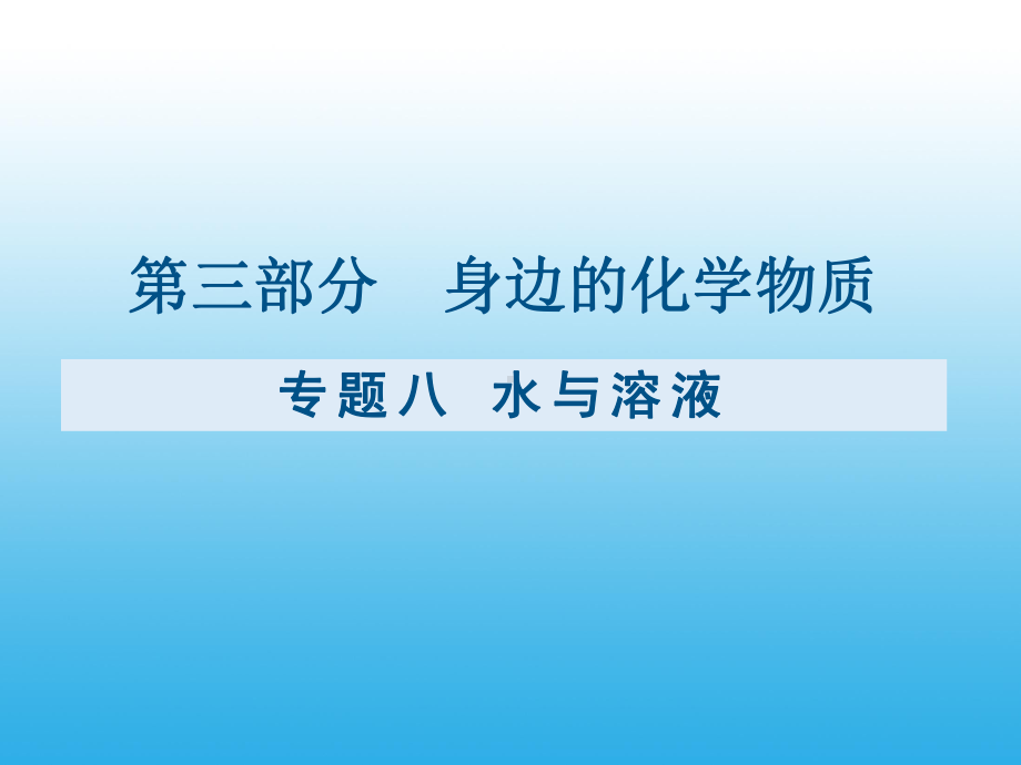 （课件）九年级化学复习专题八：水与溶液.pptx_第1页