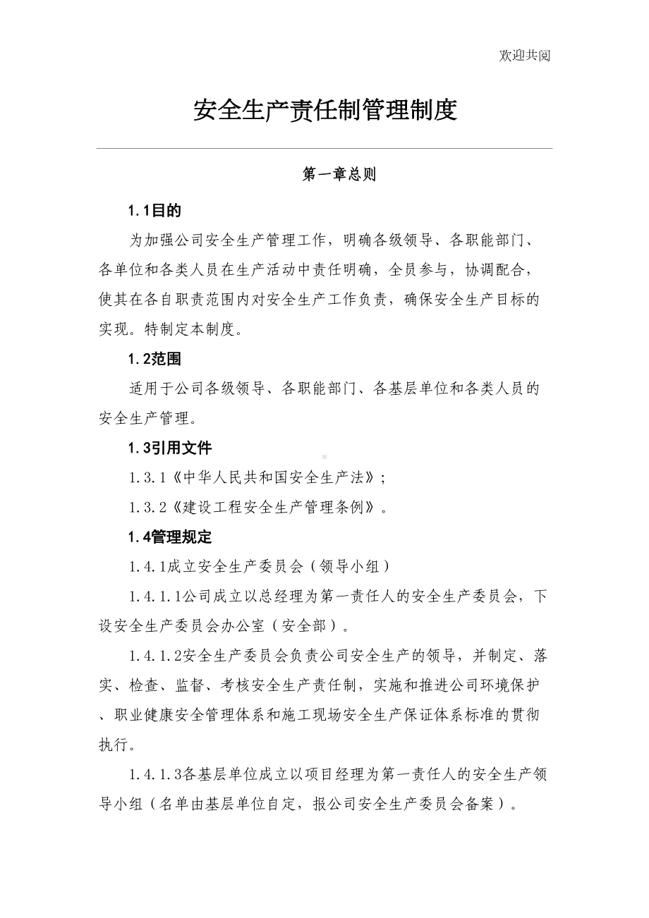 安全生产责任制管理制度(DOC 40页).doc_第1页