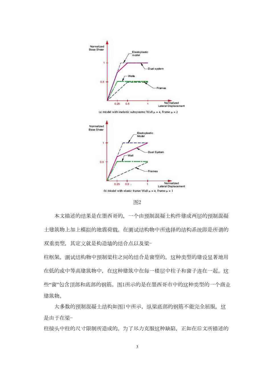 对一个半完工的双层预制混凝土结构物的抗震测试(DOC 16页).doc_第3页