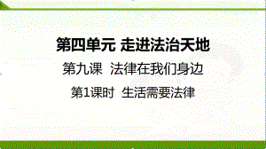 部编人教版《道德与法治》七年级下册91生活需要法律课件.pptx