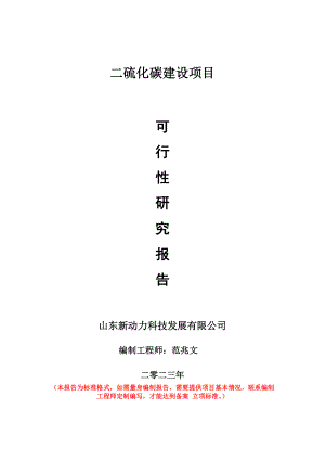 重点项目二硫化碳建设项目可行性研究报告申请立项备案可修改案例.doc