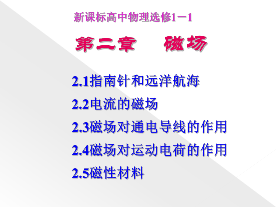 高中物理新课标版人教版选修1-1课件：20《磁场》.ppt_第1页