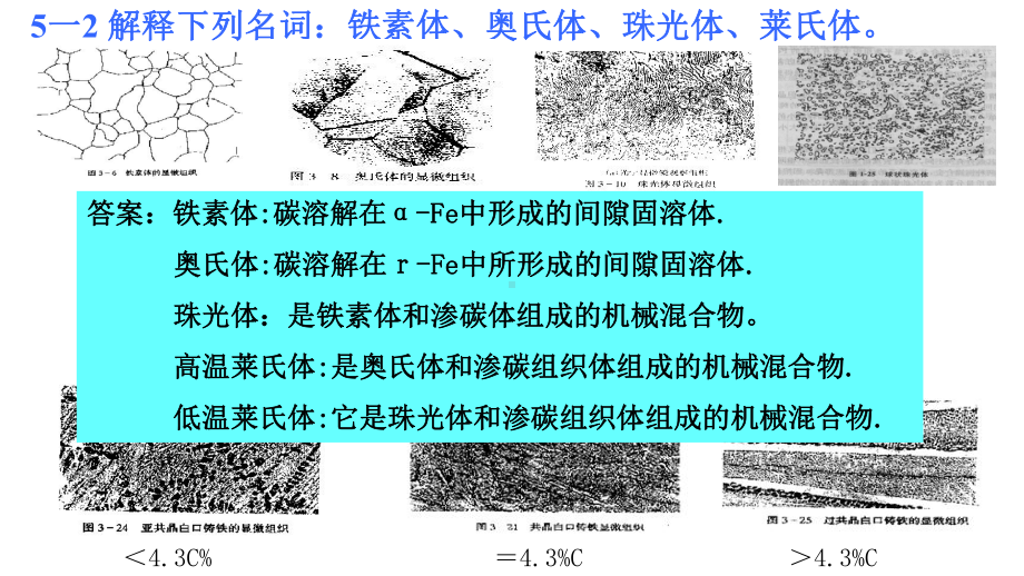 机械工程材料 第五章作业(铁碳相图).ppt_第3页