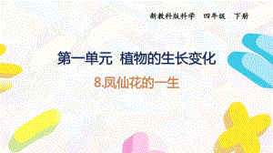 2021杭州新教科版科学四年级下册第一单元8《凤仙花的一生》课件.pptx