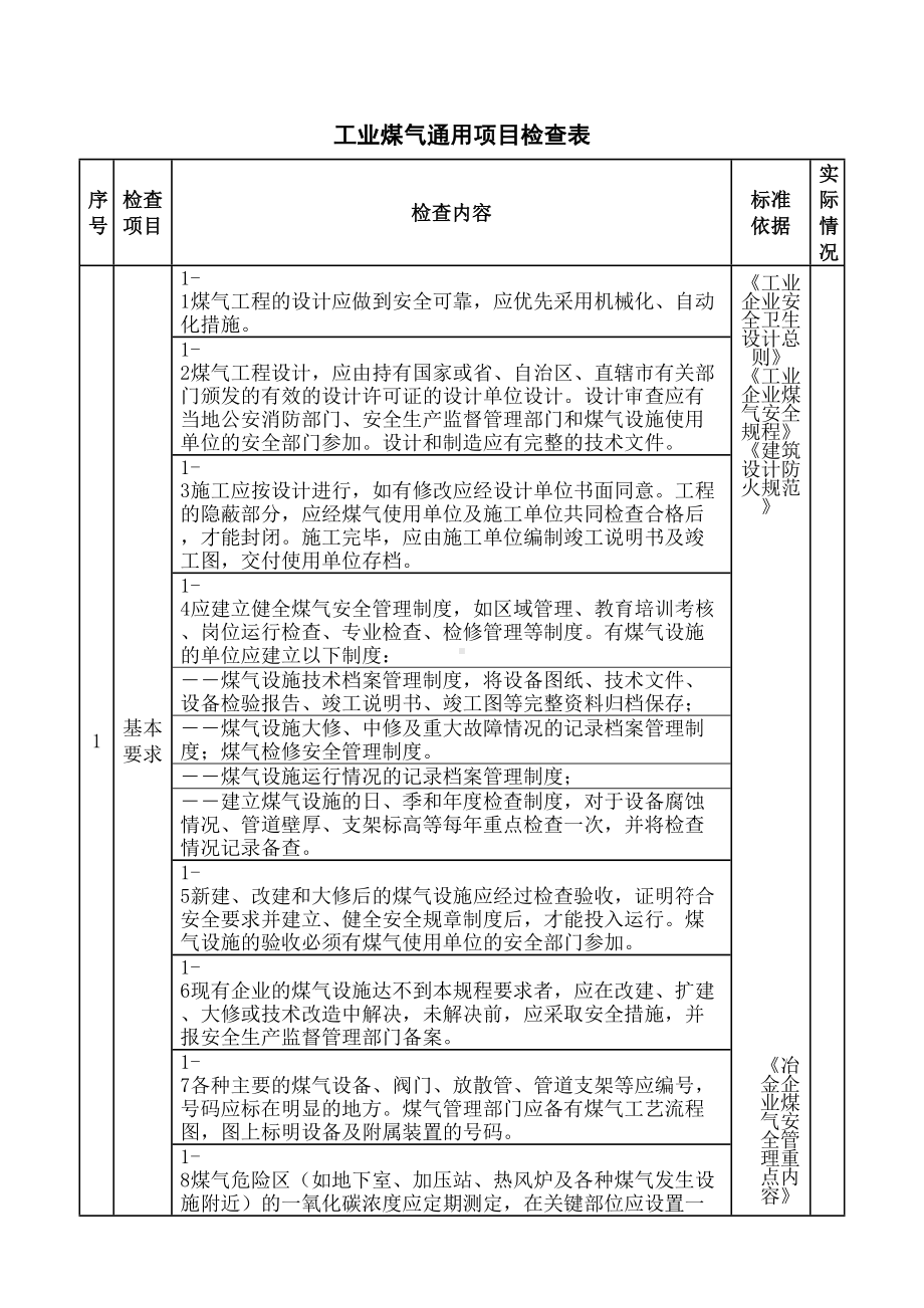 工业煤气安全检查表(DOC 26页).doc_第1页