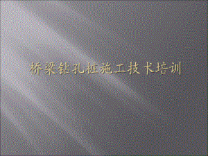 高速铁路桥梁钻孔桩施工技术安全培训课件.ppt