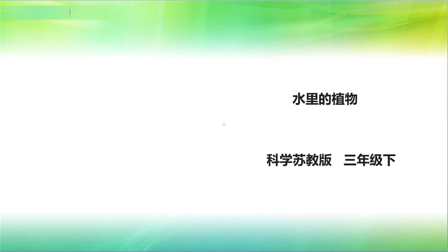 苏教版小学科学新版三年级下册科学27《水里的植物》课件.ppt_第1页