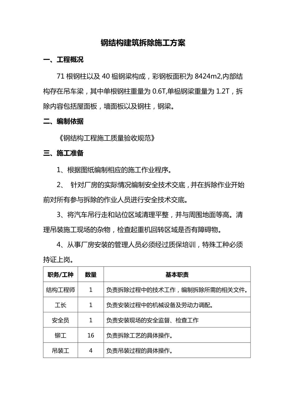 钢结构建筑拆除施工方案.doc_第1页