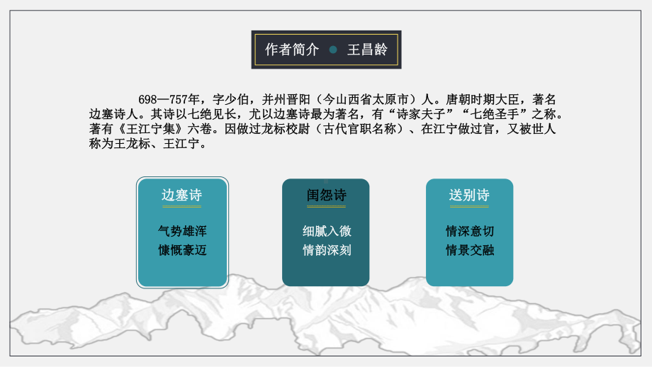 部编版小学语文四年级下册古诗三首《芙蓉楼送辛渐》《塞下曲》《墨梅》教学课件.pptx_第3页