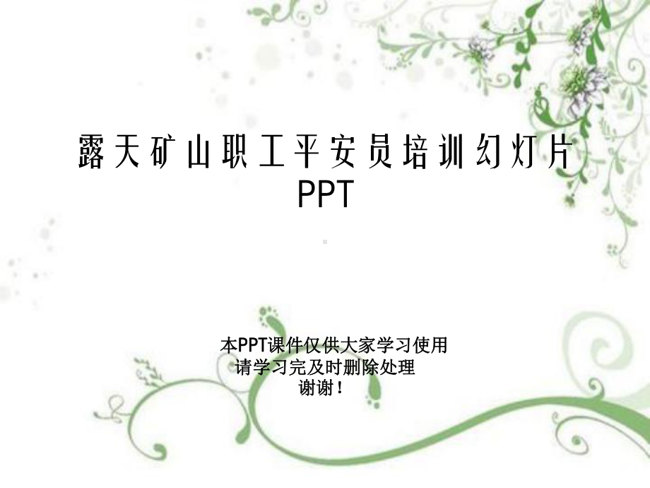 露天矿山职工安全员培训教学课件.ppt_第1页