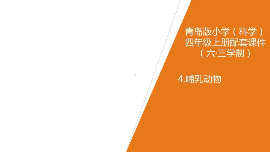 青岛版(六制)小学科学四年级上册4《哺乳动物》教学课件.ppt_第1页