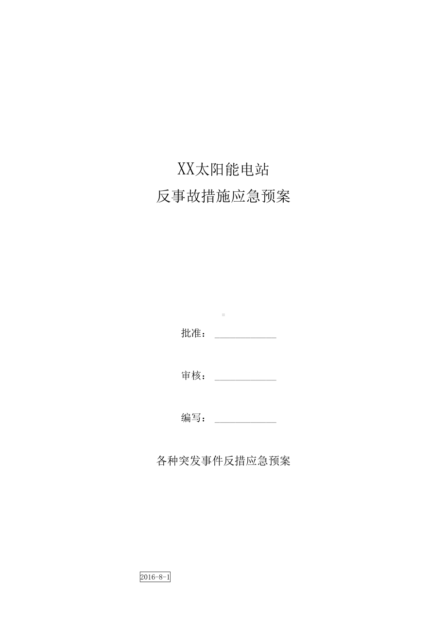 太阳能电站反事故措施应急预案(DOC 28页).docx_第1页