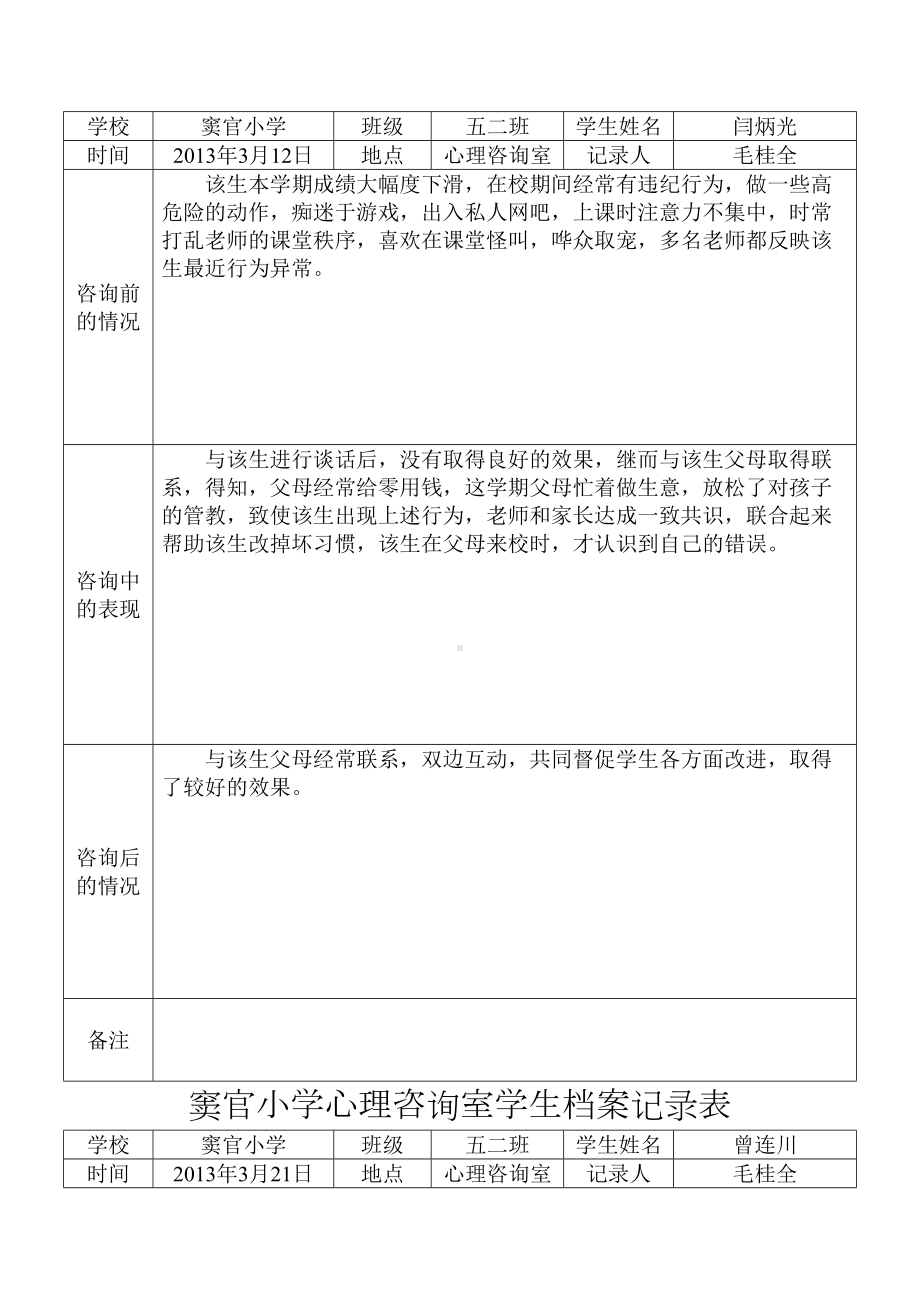 小学心理咨询室学生档案记录表(DOC 10页).doc_第2页