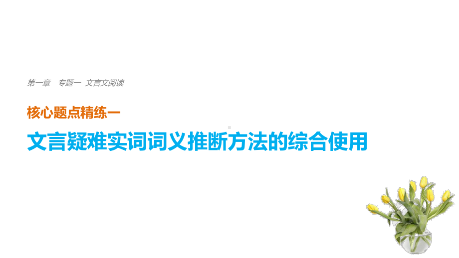 高考语文二轮复习考前三个月第一章核心题点精练专题一文言文阅读精练一文言疑难实词词义推断方法的综合使用课件.ppt_第1页