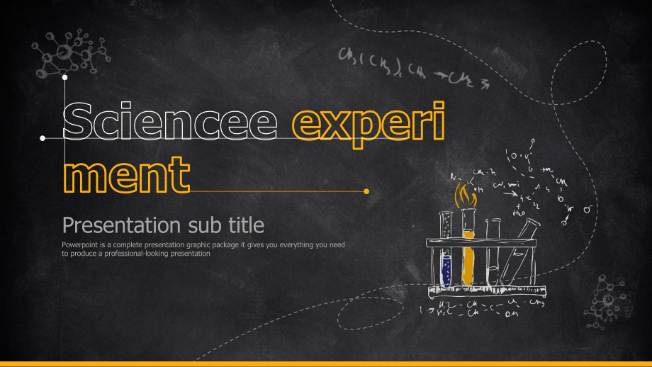 黄色黑板粉笔手绘科学化学实验课件模板.pptx_第1页