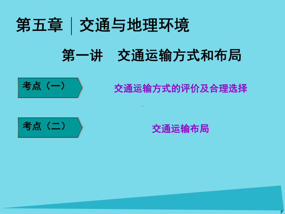 高三地理复习-第二部分-第五章-交通与地理环境-第一讲-交通运输方式和布局课件.ppt_第1页