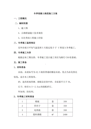 冬季混凝土路面施工方案.doc