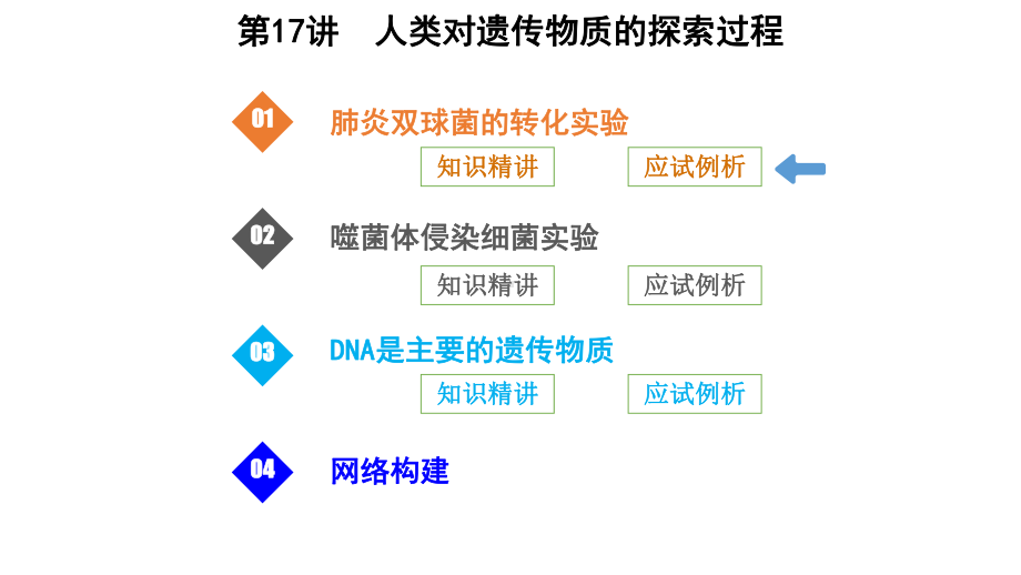 高考生物一轮复习第17讲人类对遗传物质的探索过程课件.ppt_第1页