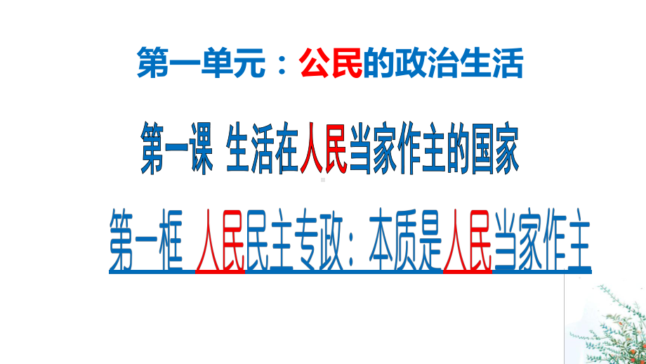 高中政治人教版必修二政治生活11人民民主专政：本质是人民当家作主-课件.pptx_第3页