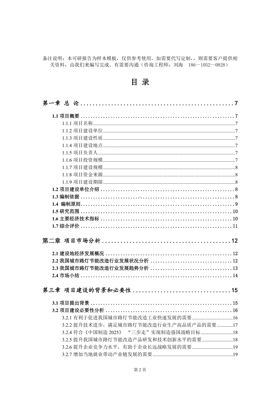 城市路灯节能改造项目可行性研究报告模板-定制代写.doc_第2页