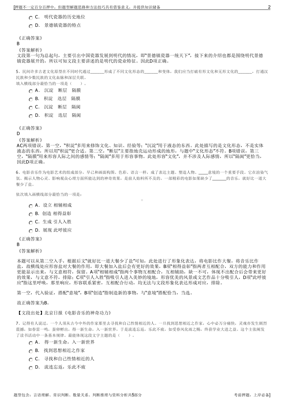 2023年河南文保集团招聘笔试冲刺题（带答案解析）.pdf_第2页