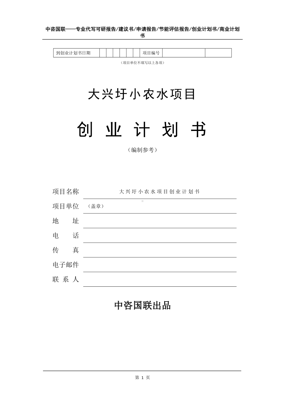 大兴圩小农水项目创业计划书写作模板.doc_第2页