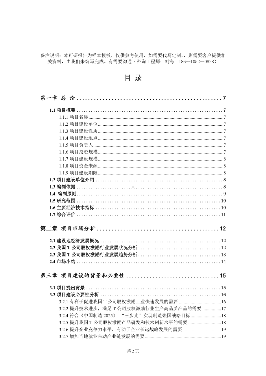 T公司股权激励项目可行性研究报告模板-定制代写.doc_第2页