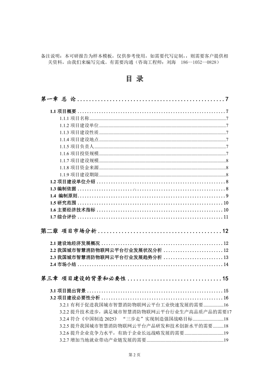 城市智慧消防物联网云平台项目可行性研究报告模板-定制代写.doc_第2页