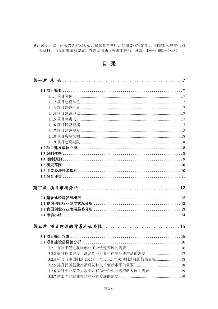 创业项目可行性研究报告模板-定制代写.doc_第2页