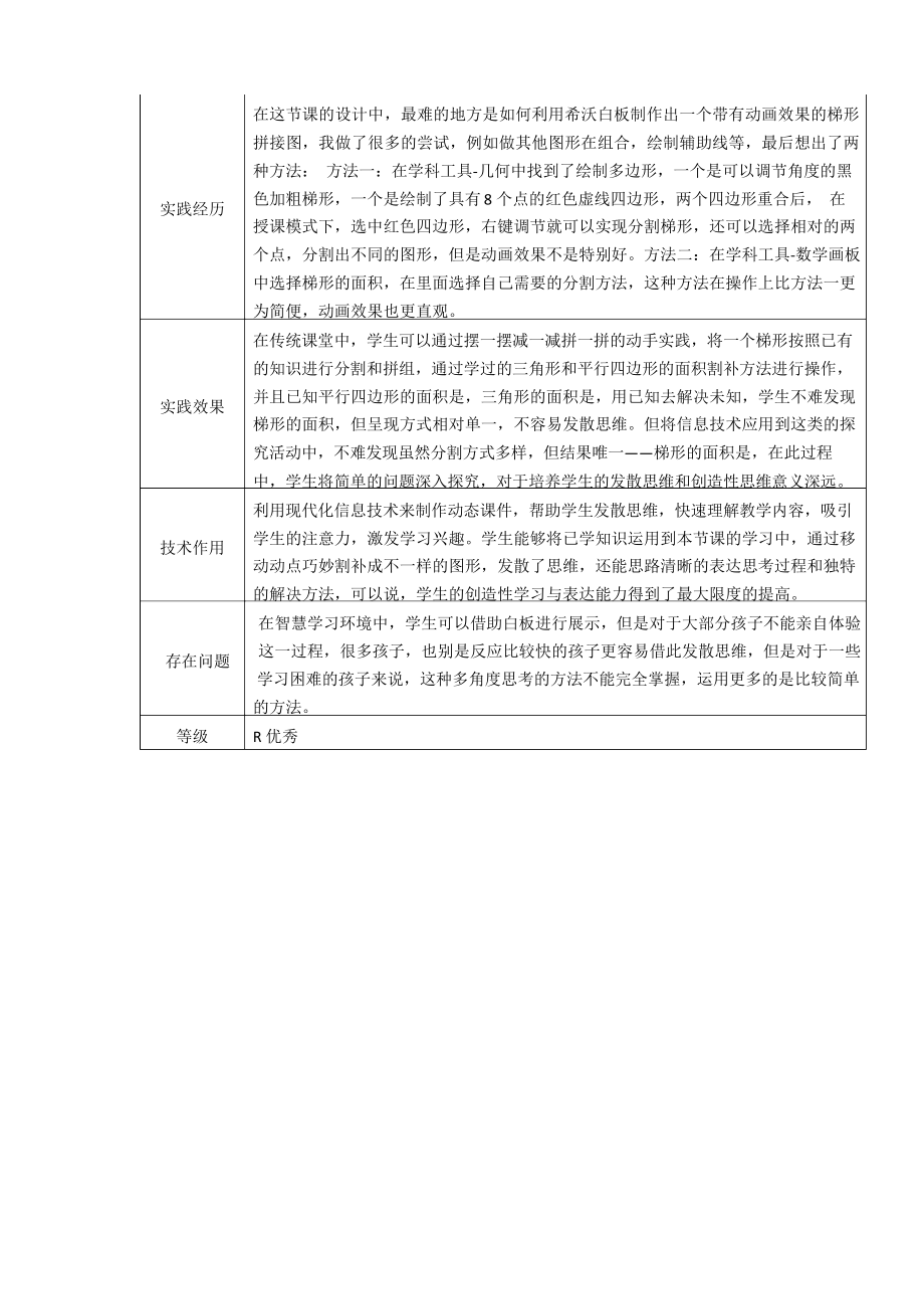 2.0微能力—C4小学数学《梯形的面积》学生创造性学习与表达设计方案案例+教学反思.docx_第3页